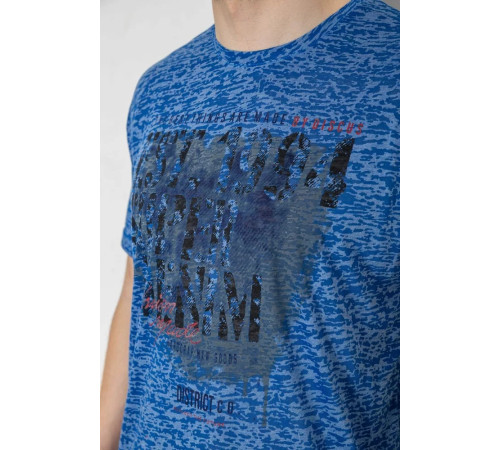 Мужская футболка с принтом, цвет синий, 244R6019