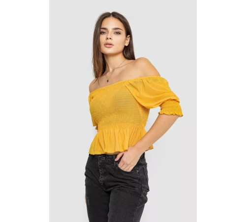 Топ жіночий однотонний, колір гірчичний, 244R254-5