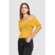Топ жіночий однотонний, колір гірчичний, 244R254-5