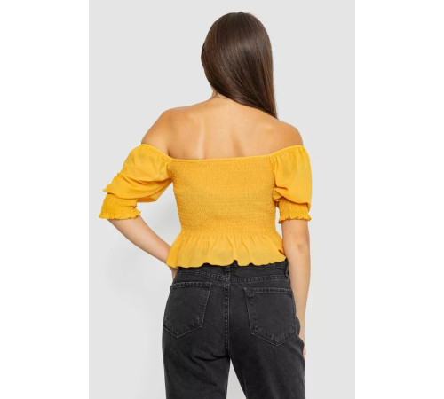 Топ жіночий однотонний, колір гірчичний, 244R254-5