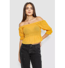 Топ женский однотонный, цвет горчичный, 244R254-5.