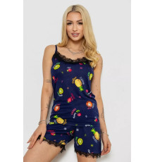 Женская пижама с принтом, цвет синий, 243R2123