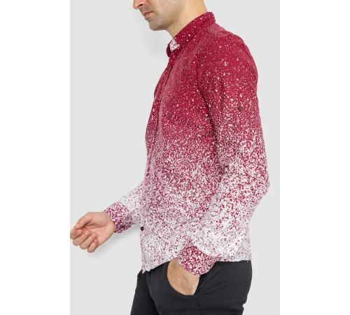 Рубашка мужская повседневная, цвет бордово-белый, 247R407