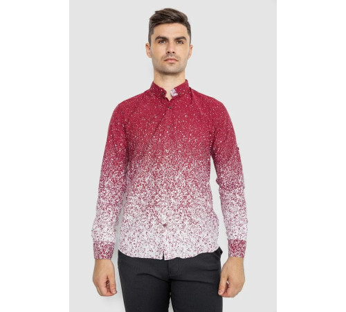 Рубашка мужская повседневная, цвет бордово-белый, 247R407