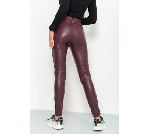 Лосины женские кожзам, цвет бордовый, 164R81.