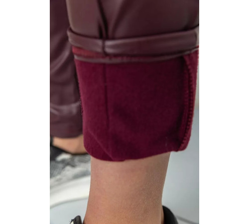 Лосины женские кожзам, цвет бордовый, 164R81.