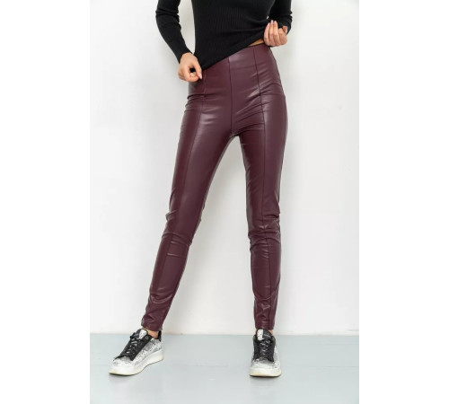 Лосины женские кожзам, цвет бордовый, 164R81.