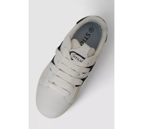 Кросівки жіночі шкіра, колір біло-чорний, 248RJH900-8