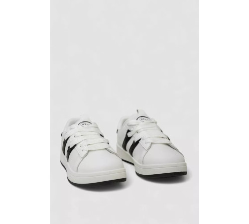 Кросівки жіночі шкіра, колір біло-чорний, 248RJH900-8