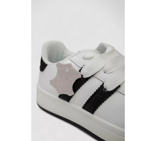 Кросівки жіночі шкіра, колір біло-чорний, 248RJH900-8