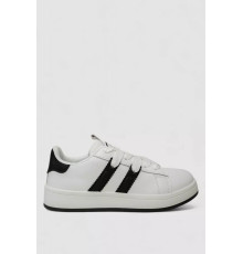 Кросівки жіночі шкіра, колір біло-чорний, 248RJH900-8