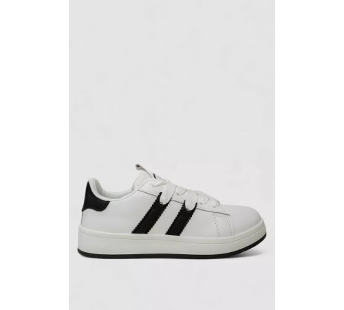 Кросівки жіночі шкіра, колір біло-чорний, 248RJH900-8