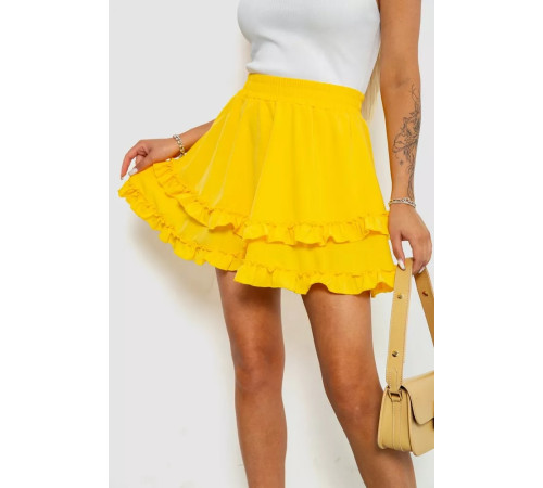 Спідниця однотонна коротка, колір жовтий, 102R5254