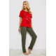 Женская пижама с принтом, цвет красный, 243R20265