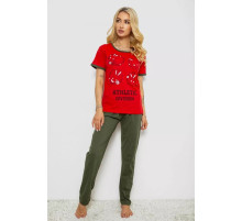 Женская пижама с принтом, цвет красный, 243R20265