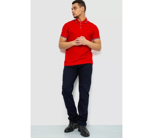 Поло мужское однотонное, цвет красный, 243RA25.