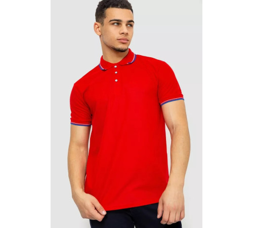 Поло мужское однотонное, цвет красный, 243RA25.