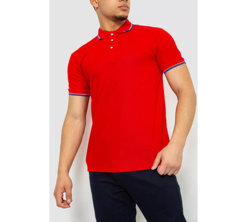 Поло мужское однотонное, цвет красный, 243RA25.