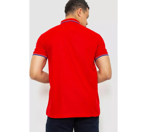 Поло мужское однотонное, цвет красный, 243RA25.