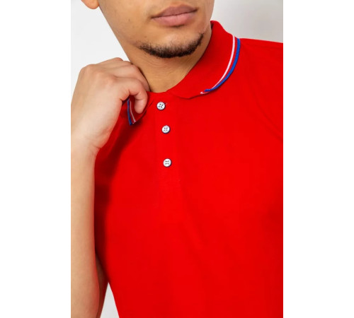 Поло мужское однотонное, цвет красный, 243RA25.