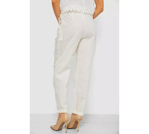 Брюки женские летние на манжете, цвет молочный, 244R350