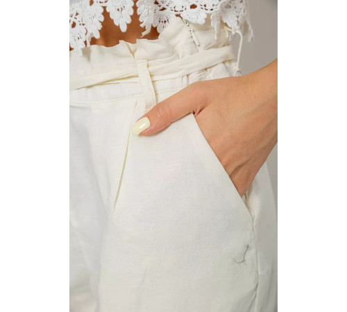 Брюки женские летние на манжете, цвет молочный, 244R350