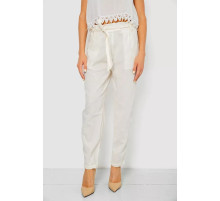 Брюки женские летние на манжете, цвет молочный, 244R350