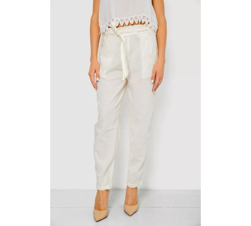 Брюки женские летние на манжете, цвет молочный, 244R350
