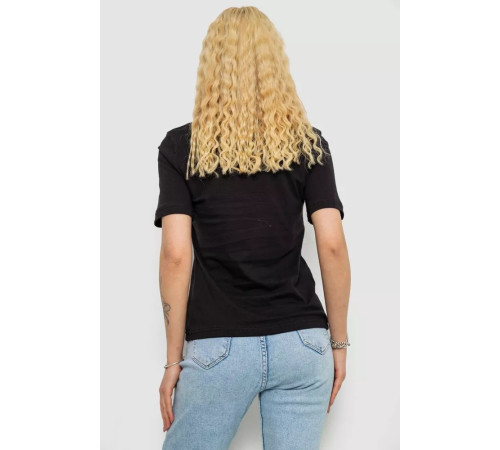 Футболка жіноча з принтом, колір чорний, 241R1828