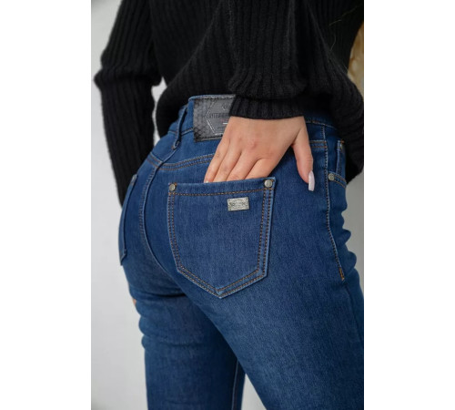Джинси жіночі на флісі, колір синій, 244RM8110