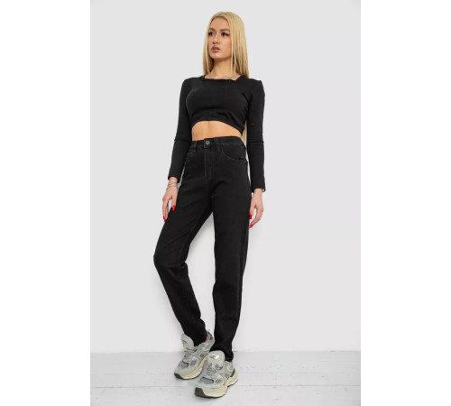 Джинсы женские стрейч, цвет черный, 244R8562-1