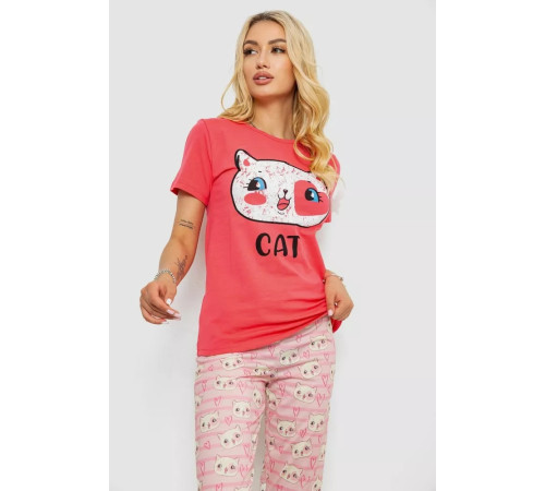 Женская пижама с принтом, цвет розовый, 243R15733