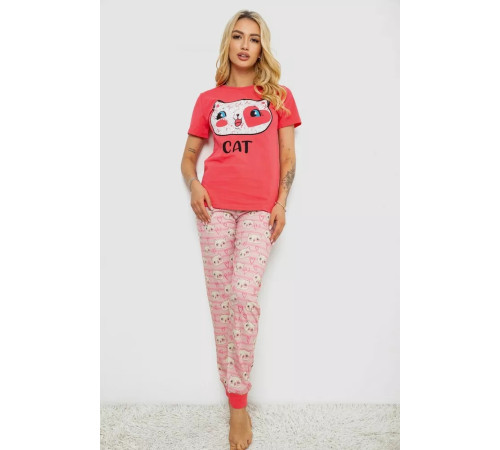 Женская пижама с принтом, цвет розовый, 243R15733