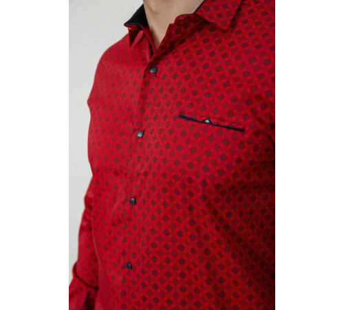 Сорочка чоловіча з принтом, колір червоний, 214R7166