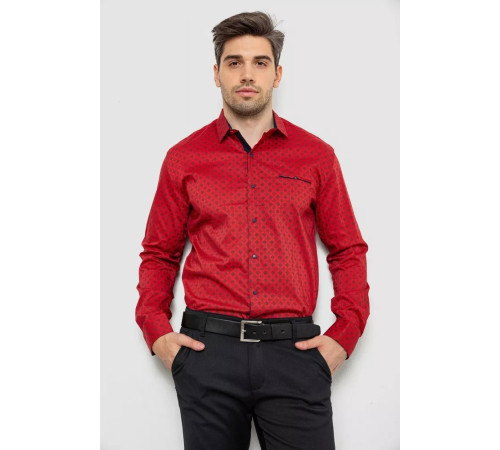 Сорочка чоловіча з принтом, колір червоний, 214R7166