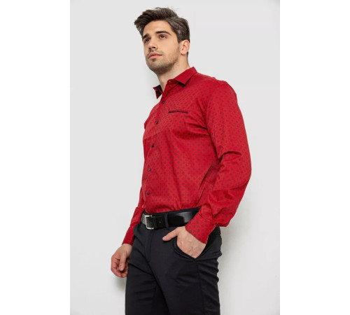 Сорочка чоловіча з принтом, колір червоний, 214R7166