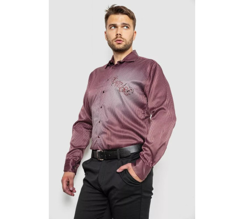 Рубашка мужская с принтом, цвет бордовый, 214R5829