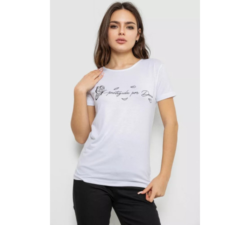 Футболка жіноча з принтом, колір білий, 244R508