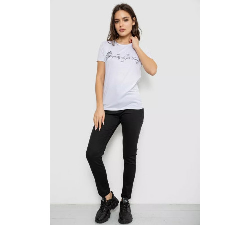 Футболка жіноча з принтом, колір білий, 244R508