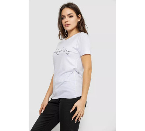 Футболка жіноча з принтом, колір білий, 244R508