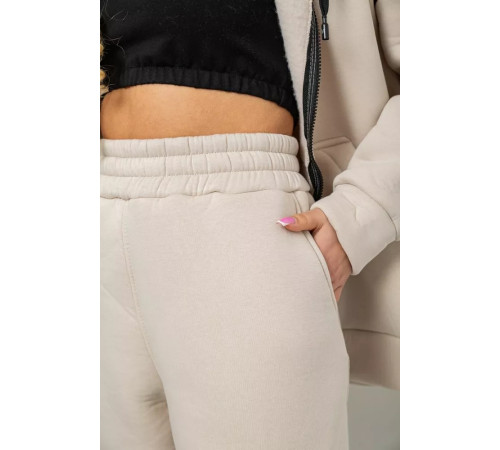 Женский спортивный костюм на флисе, цвет светло-бежевый, 102R7715.