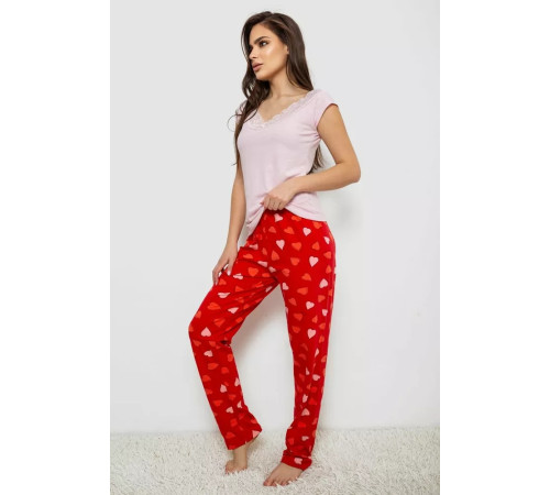 Піжама жіноча, колір рожевий, 243R1484-025