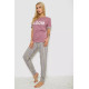 Піжама жіноча з принтом, колір темно-пудровий, 243R9257