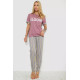 Піжама жіноча з принтом, колір темно-пудровий, 243R9257