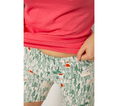 Женская пижама с принтом, цвет розовый, 243R3248