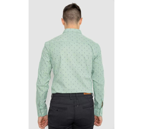 Сорочка чоловіча котонова повсякденна, колір зелений, 247R416