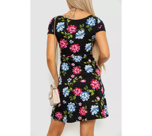 Сукня з повсякденним принтом, колір чорно-червоний, 244R284