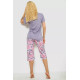 Піжама жіноча з принтом, колір бузковий, 243R10250