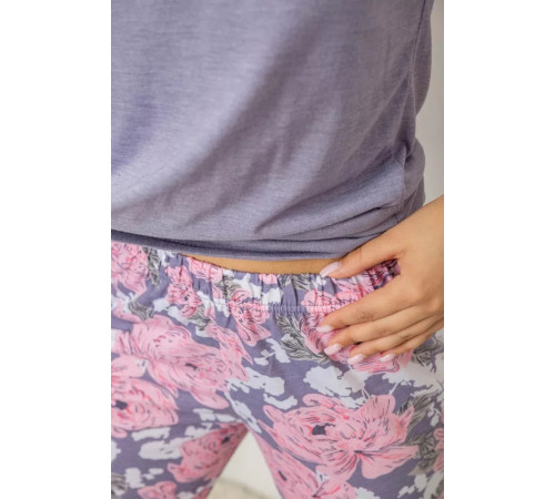 Піжама жіноча з принтом, колір бузковий, 243R10250