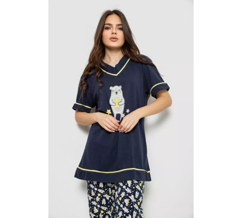 Пижама женская с принтом, цвет синий, 243R1600-022.